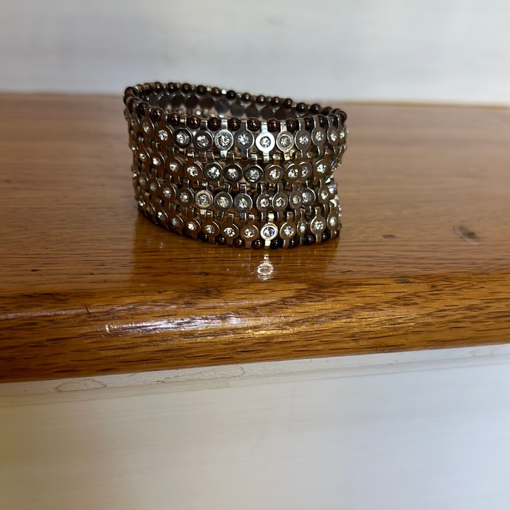 White House black market. Pave accent wide stretch bracelet
